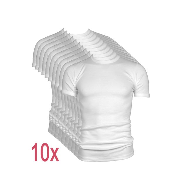  10-pack Beeren t-shirt M3000 korte mouw ronde hals, wit.