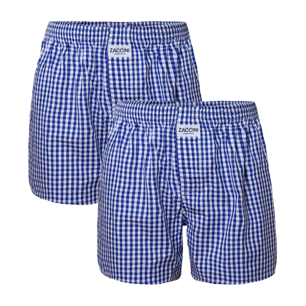 2-pack Zaccini wijde katoenen heren boxershorts, Donker-blauw