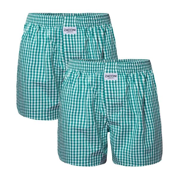 2-pack Zaccini wijde katoenen heren boxershorts, groen